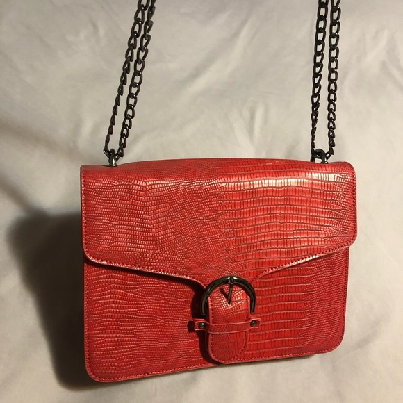 Cleo Red Chain Handle Purse - Picture 1 of 12